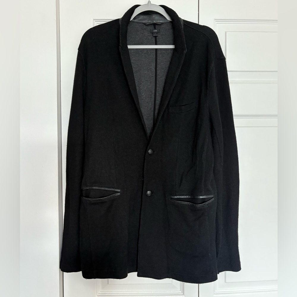 John Varvatos Luxe black sweater jacket size L
